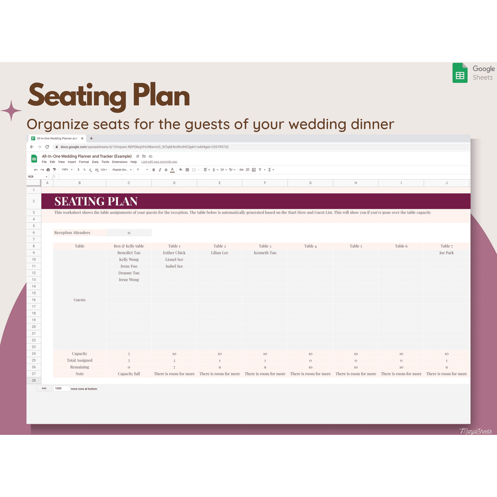 Wedding Planning Spreadsheet Google Sheets
