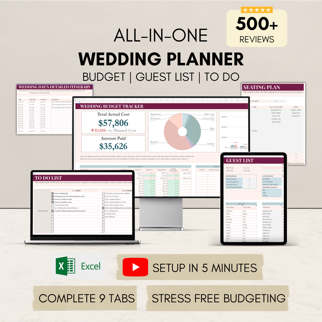Wedding Planning Spreadsheet Excel Template