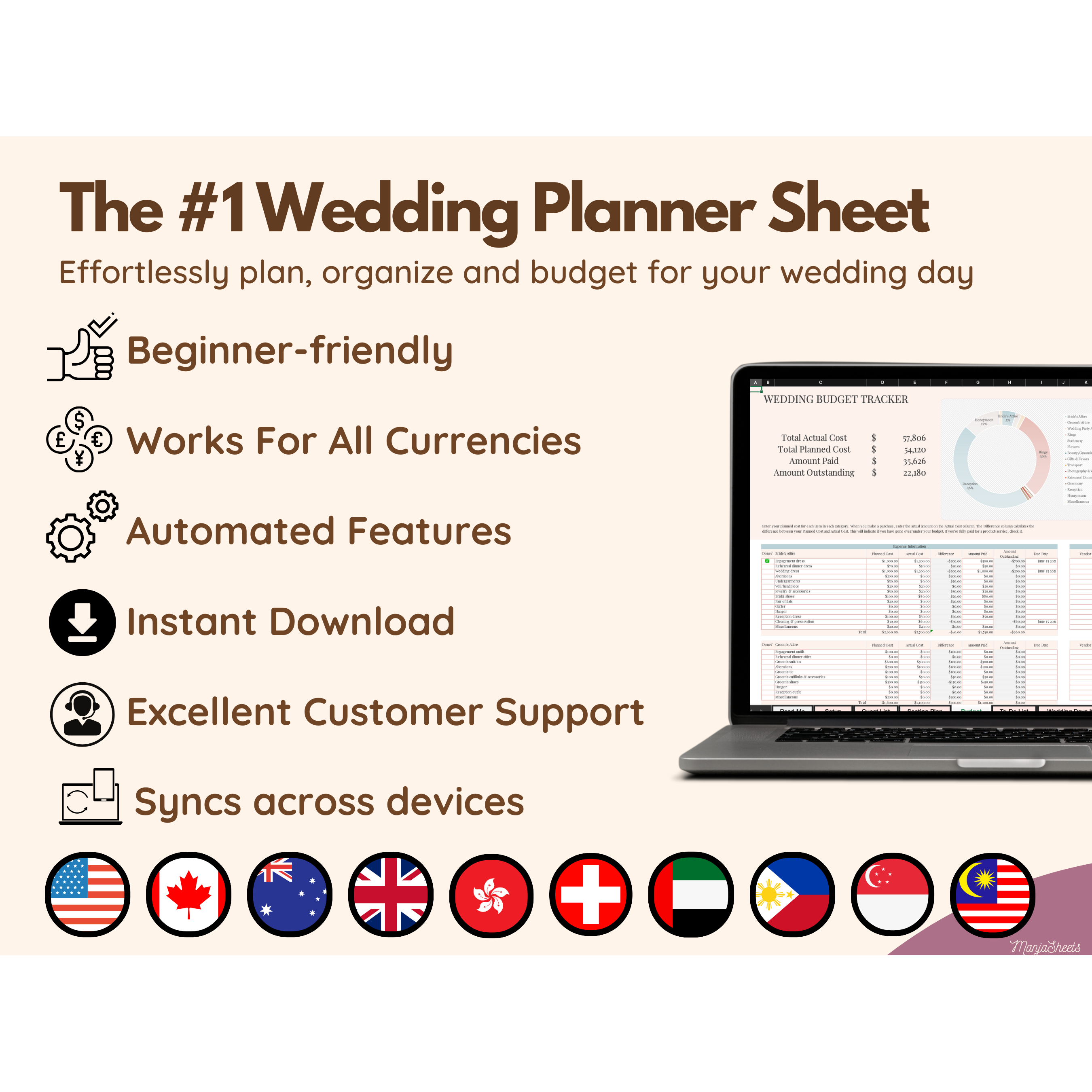 Wedding Planning Spreadsheet Excel Template
