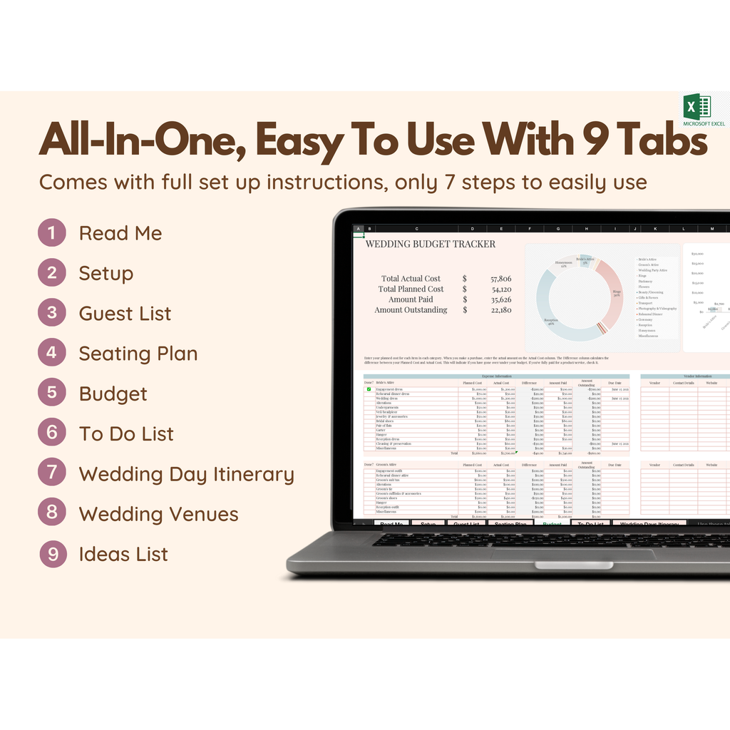 Wedding Planning Spreadsheet Excel Template