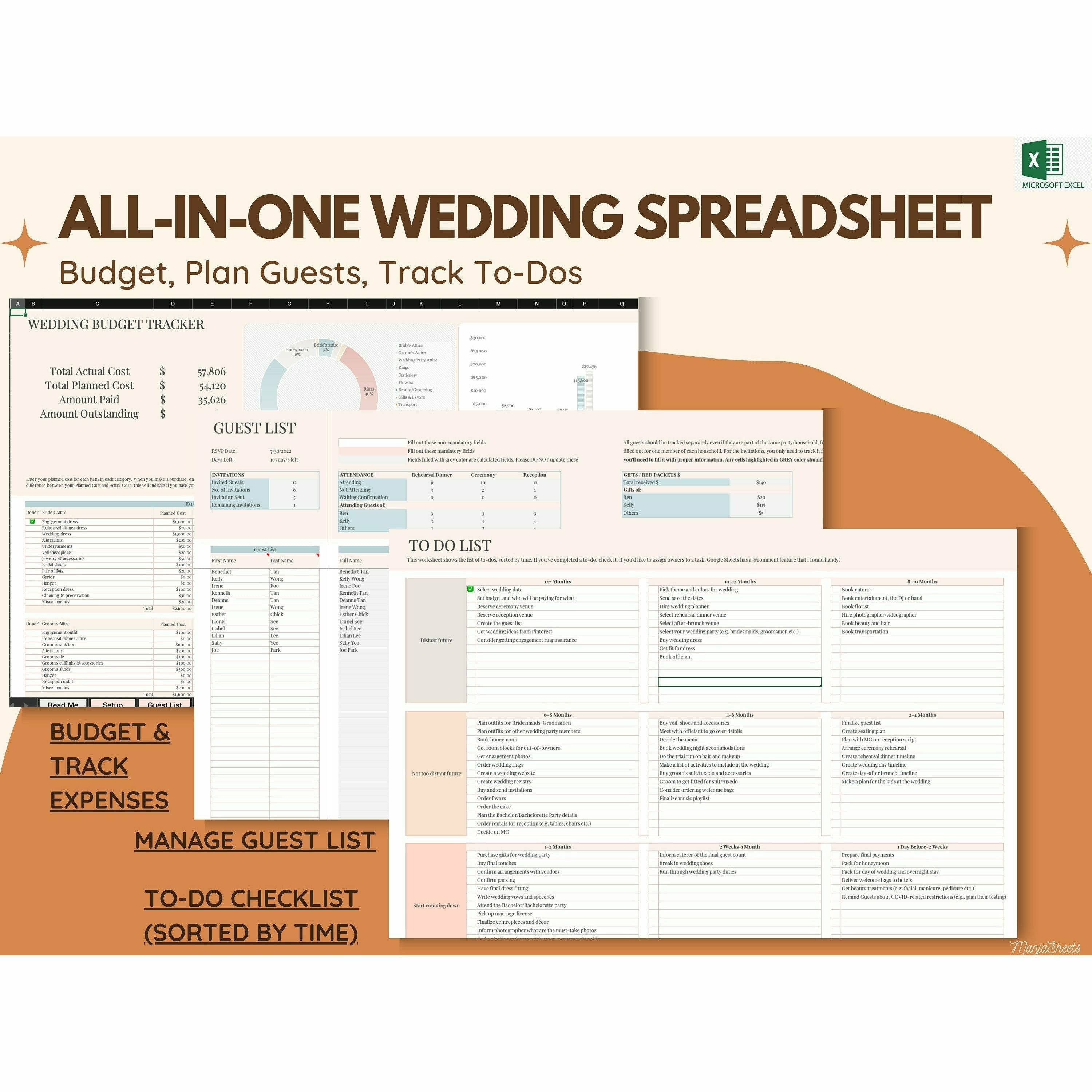 Wedding Planning Spreadsheet Excel Template