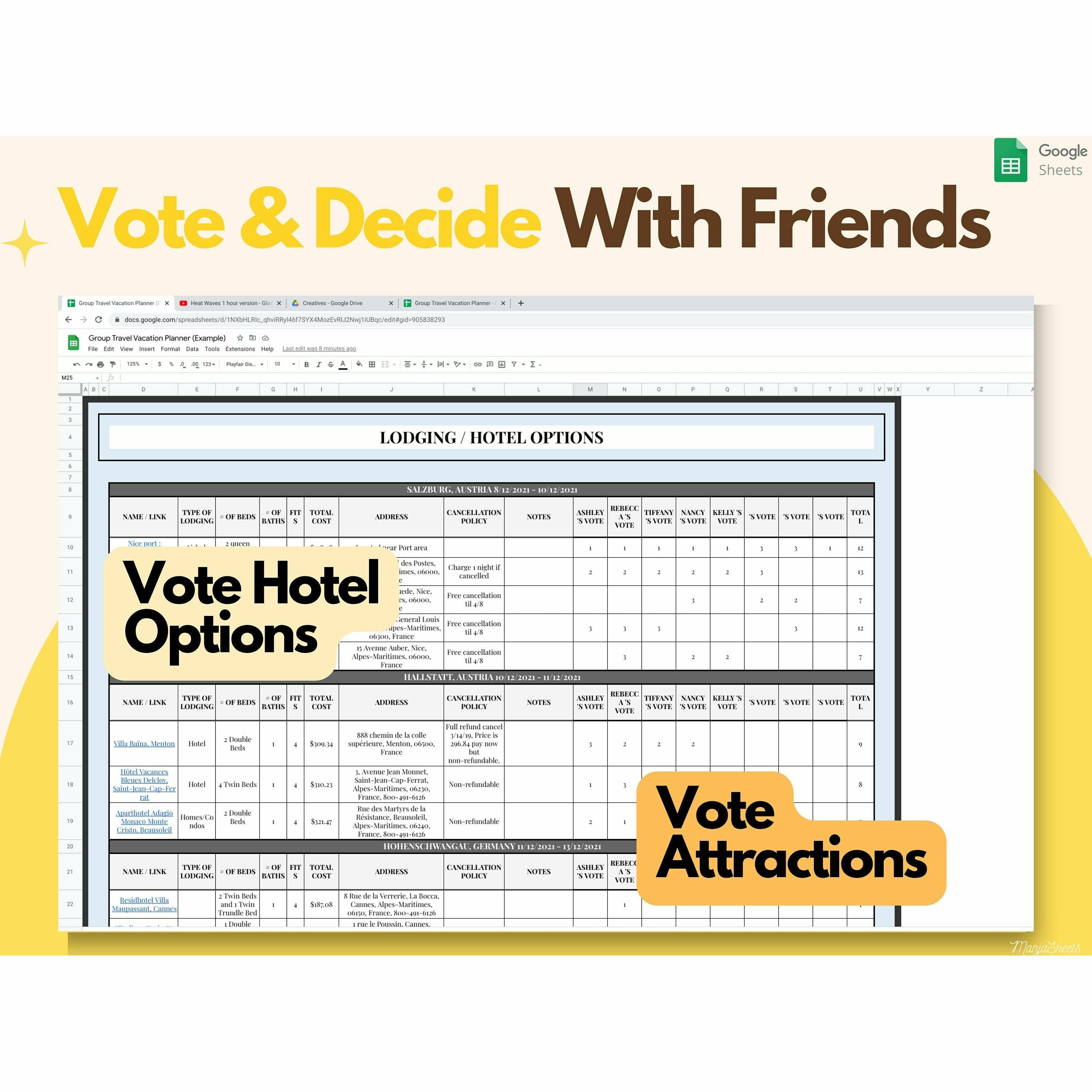 Travel Spreadsheet Template Google Sheets