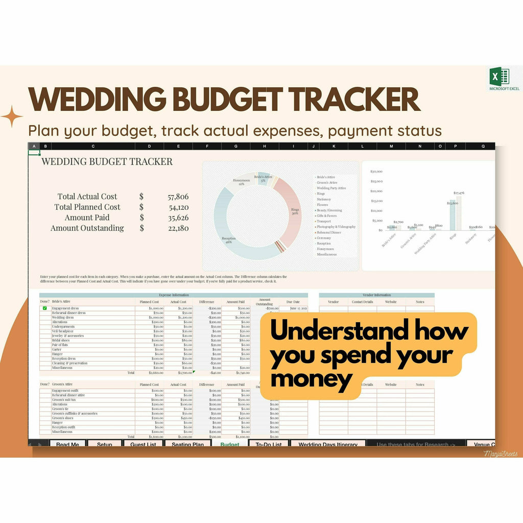 Wedding Planning Spreadsheet Excel Template