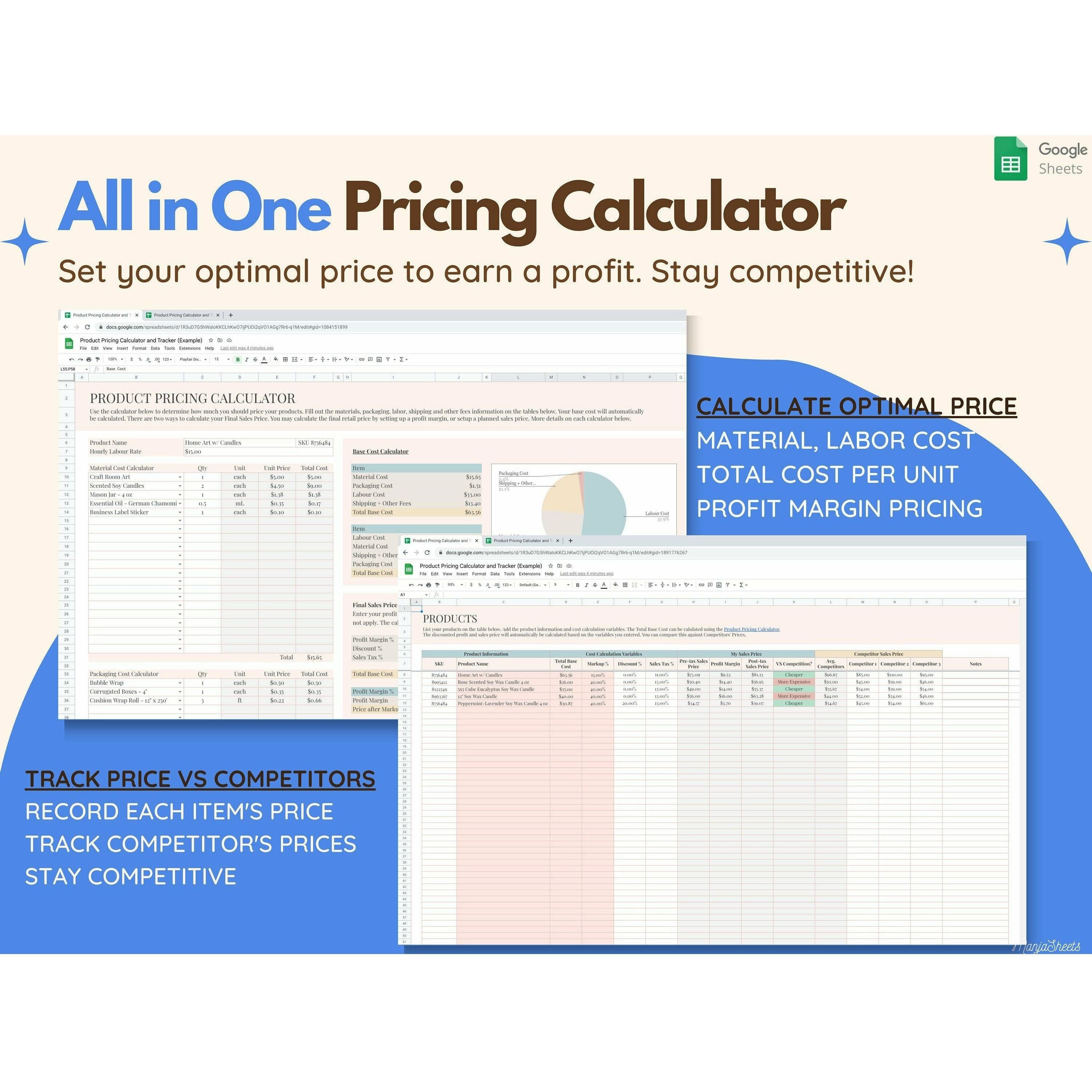 Handmade Product Pricing Calculator Google Sheets
