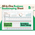 Bookkeeping Spreadsheet for Small Business Google Sheets