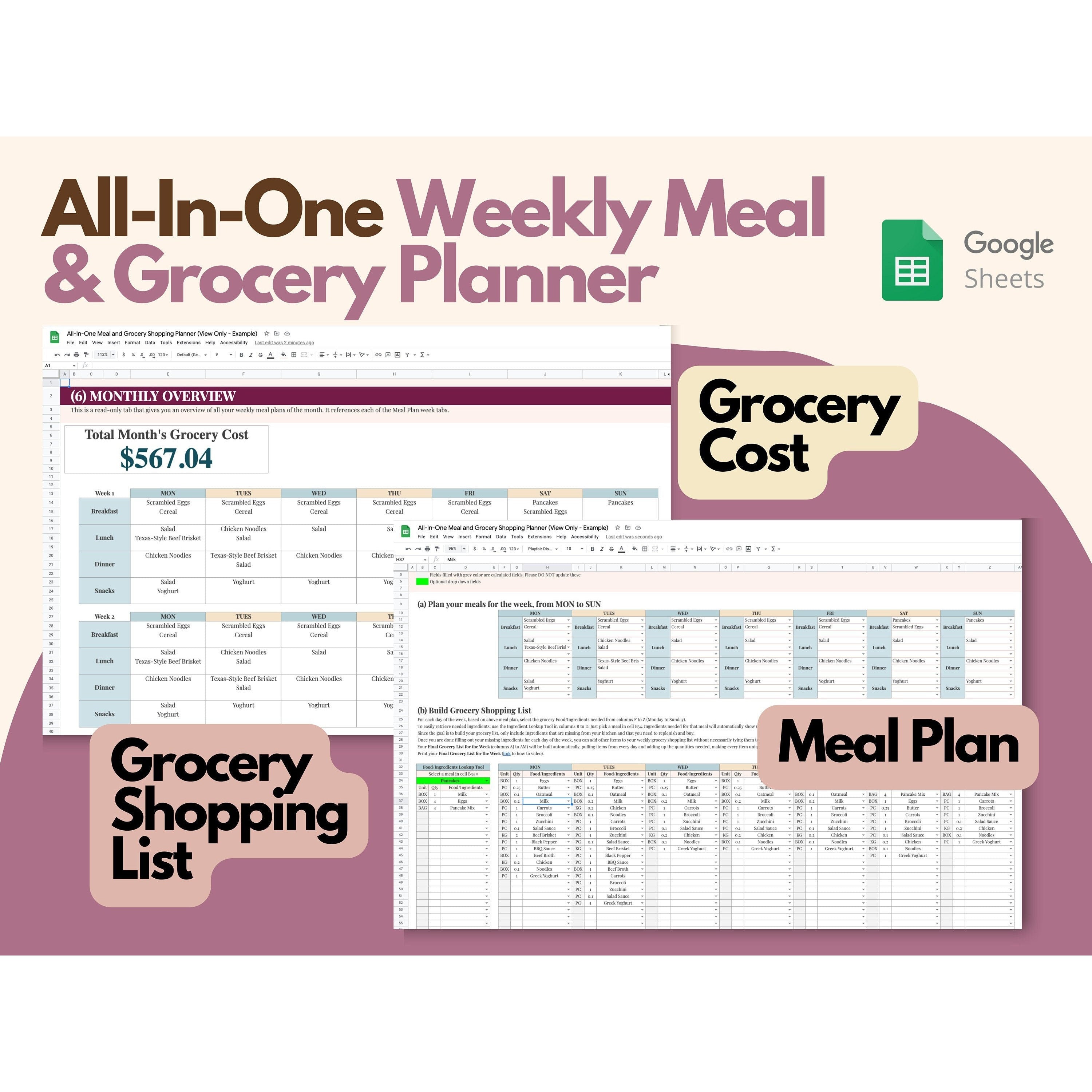 Weekly Meal Planning Template Google Sheets